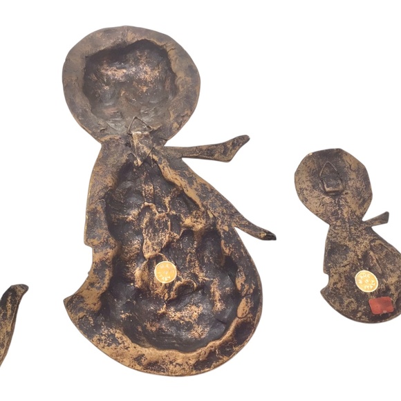 Vintage Burwood Style Gold Tone Wall Plaques – Cute Mid Century Modern Girl - Picture 11 of 15